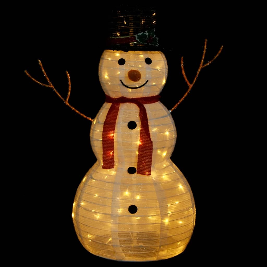 Snowman Figure White Fabric 35.4 in Decorative Inlays