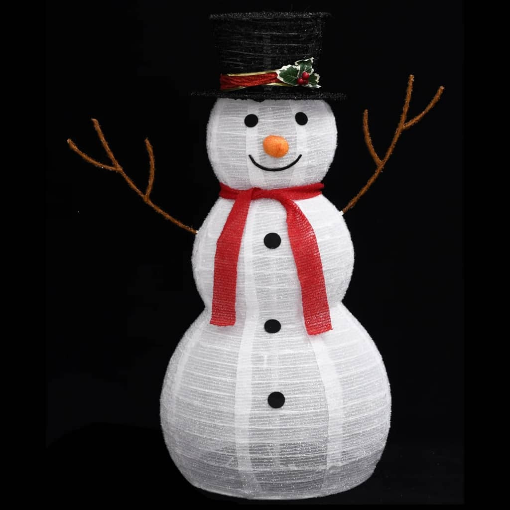 Snowman Figure White Fabric 35.4 in Decorative Inlays
