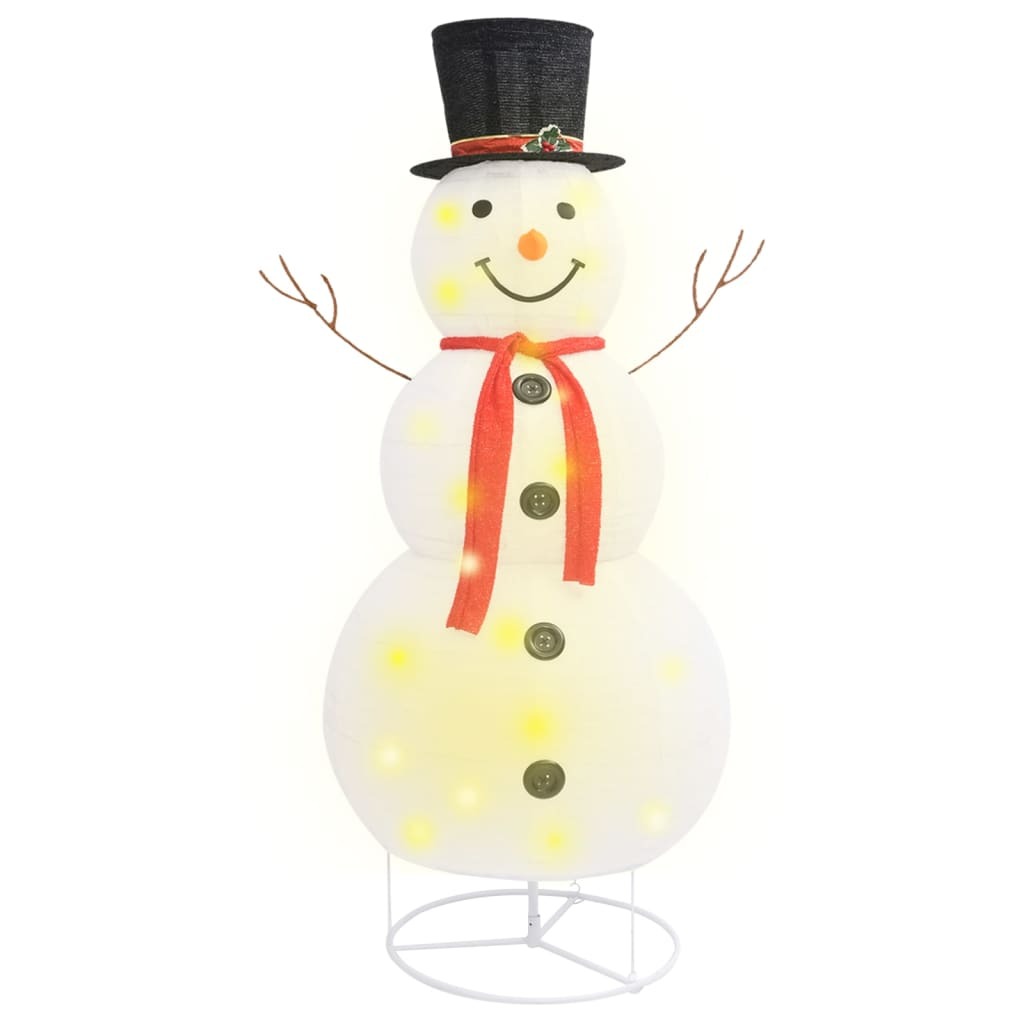 Snowman Figure White Fabric Large Christmas Snowman Figure