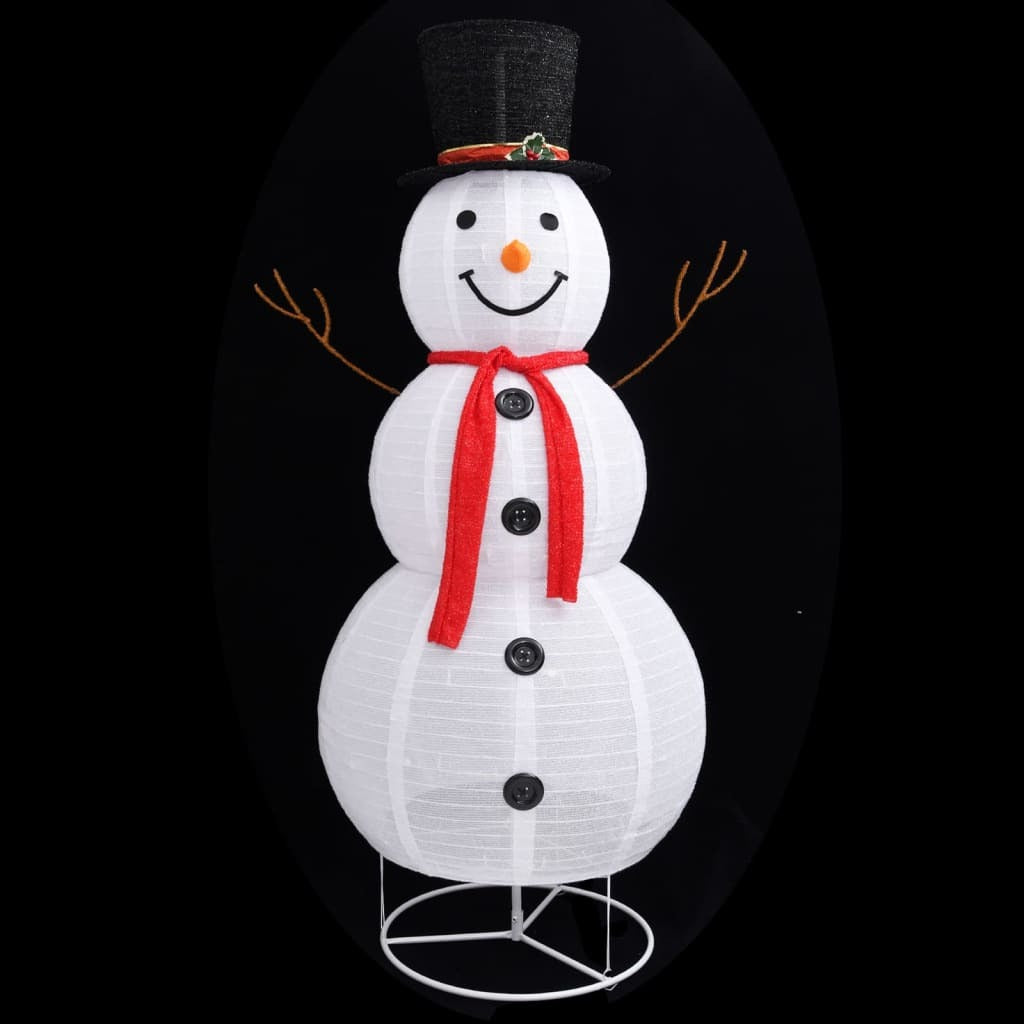 Snowman Figure White Fabric Large Christmas Snowman Figure
