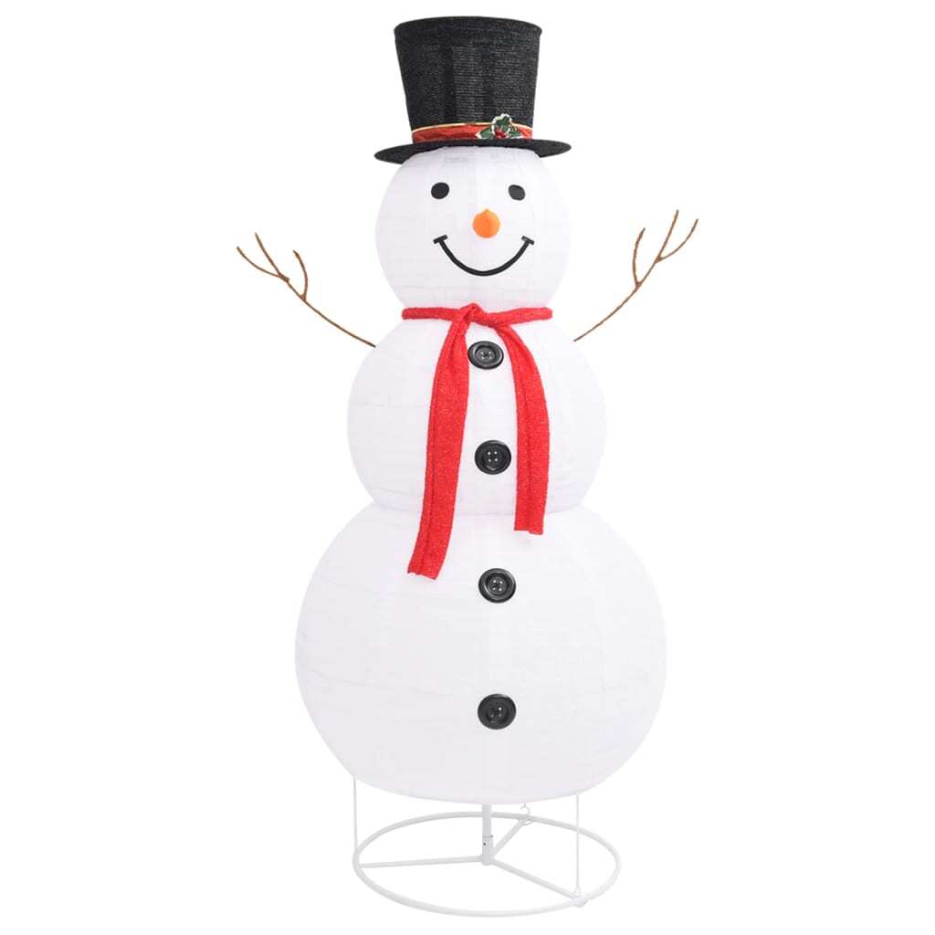 Snowman Figure White Fabric Large Christmas Snowman Figure