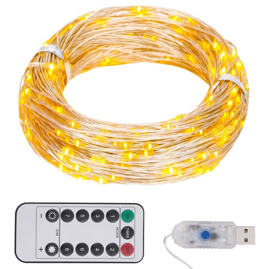 Led String Warm White Copper Wire 49.2 ft String Lights
