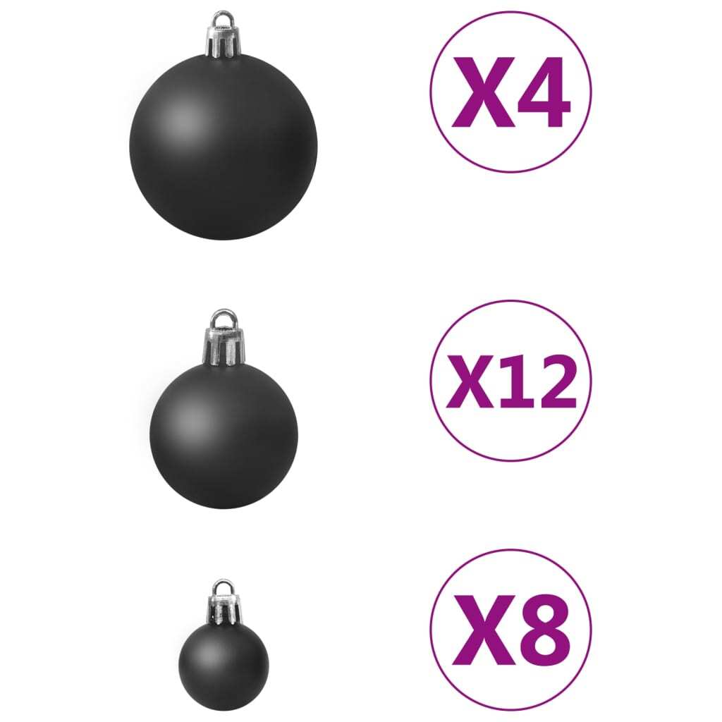 Christmas Ball Set Set of 100 Black Plastic Various