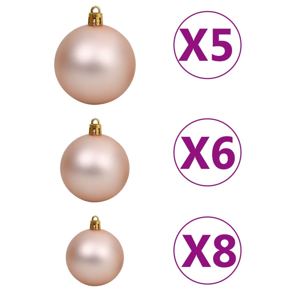 Christmas Ball Set Set of 61 Various Rose Gold Finishes