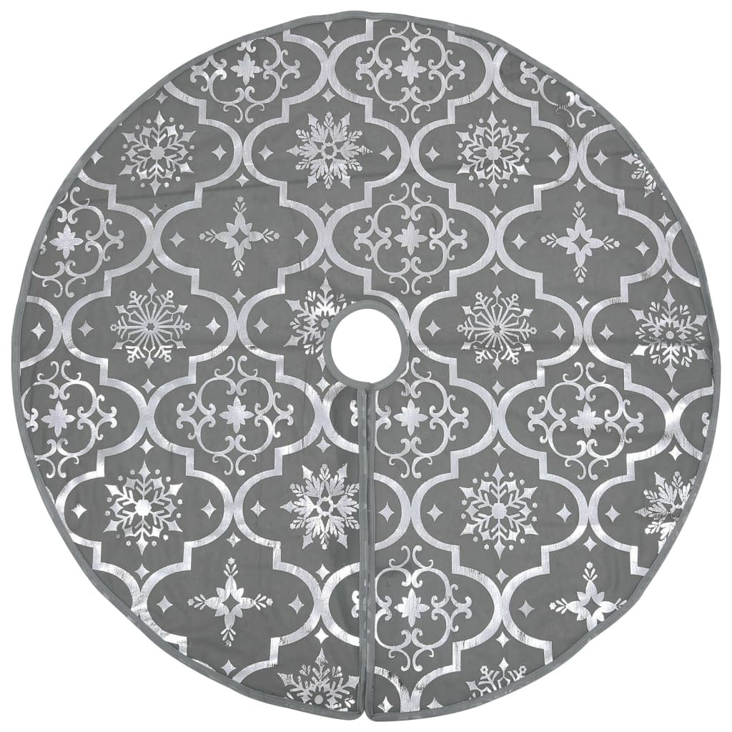 Christmas Tree Skirt Grey 100% polyester Large Foldable