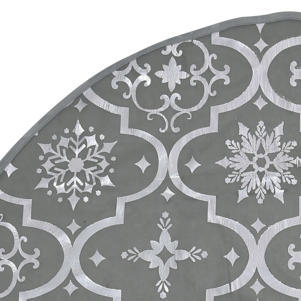 Christmas Tree Skirt Grey 100% polyester Large Foldable