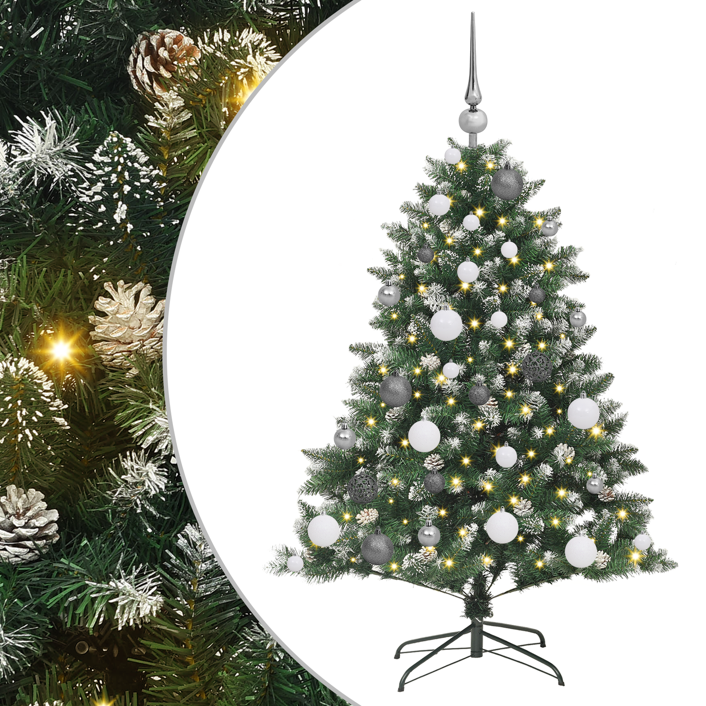 Artificial Christmas Tree with 150 LEDs Green 47.24 in