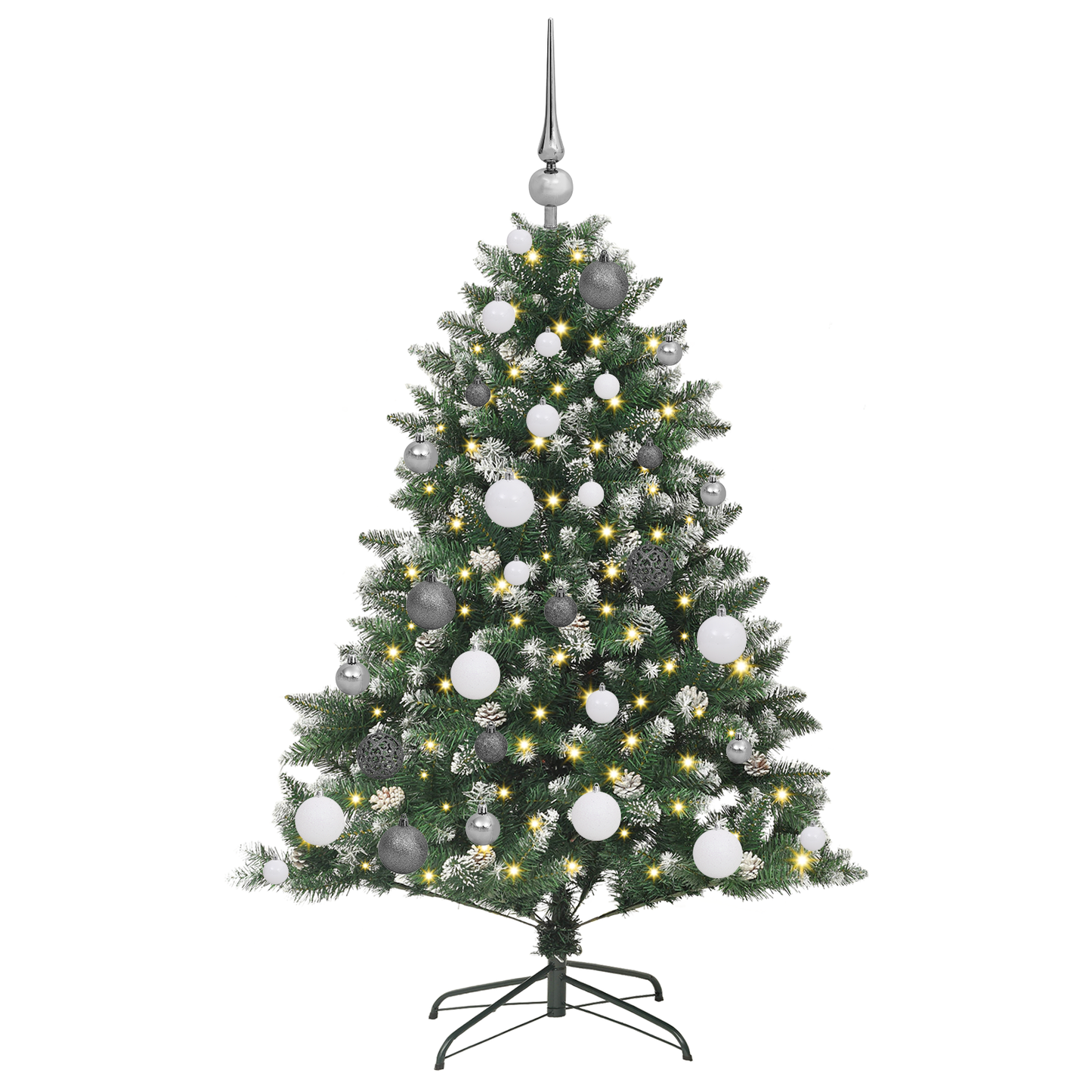 Artificial Christmas Tree with 150 LEDs Green 47.24 in