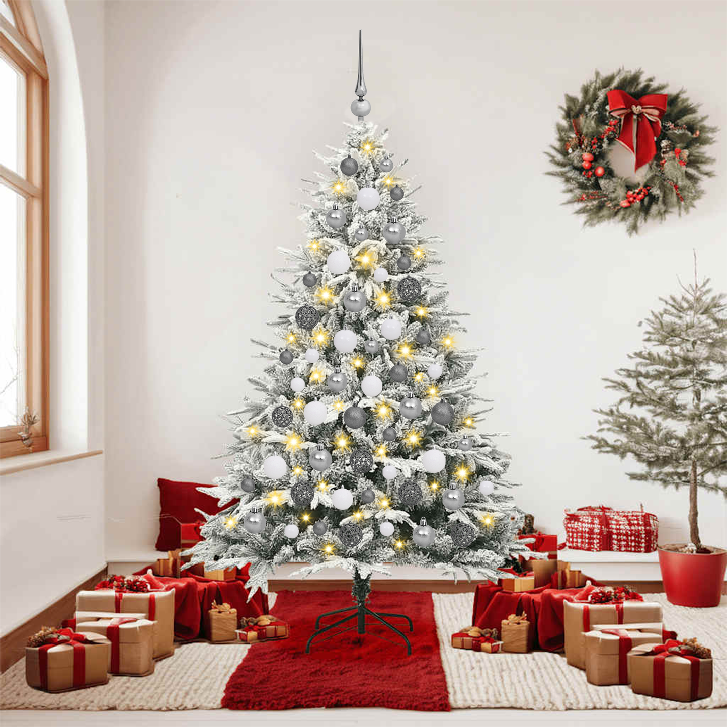 Artificial Pre-lit Christmas Tree with Ball Set Green 70.9