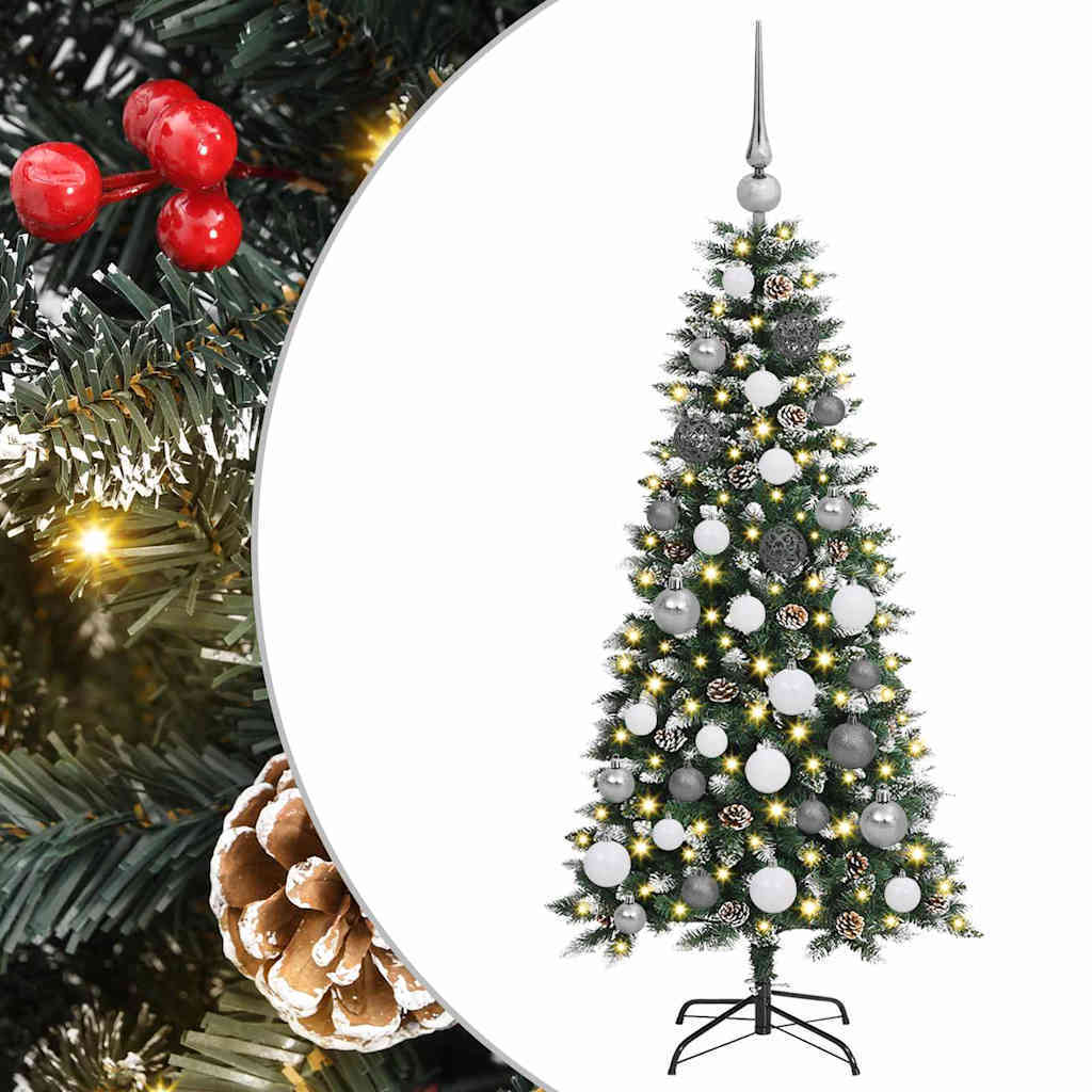 Artificial Christmas Tree with 150 LEDs Green 47.24 in