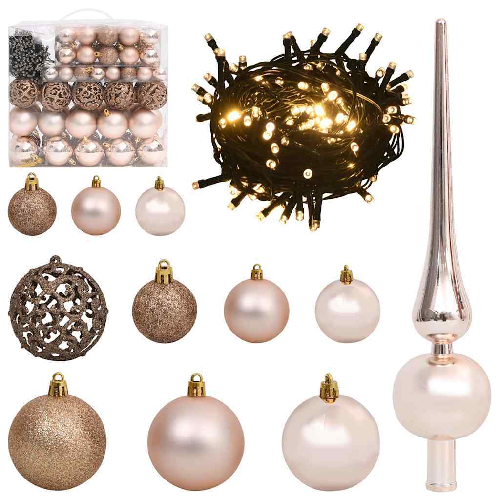 Artificial Pre-lit Christmas Tree with 300 LEDs Black 70.9" PVC