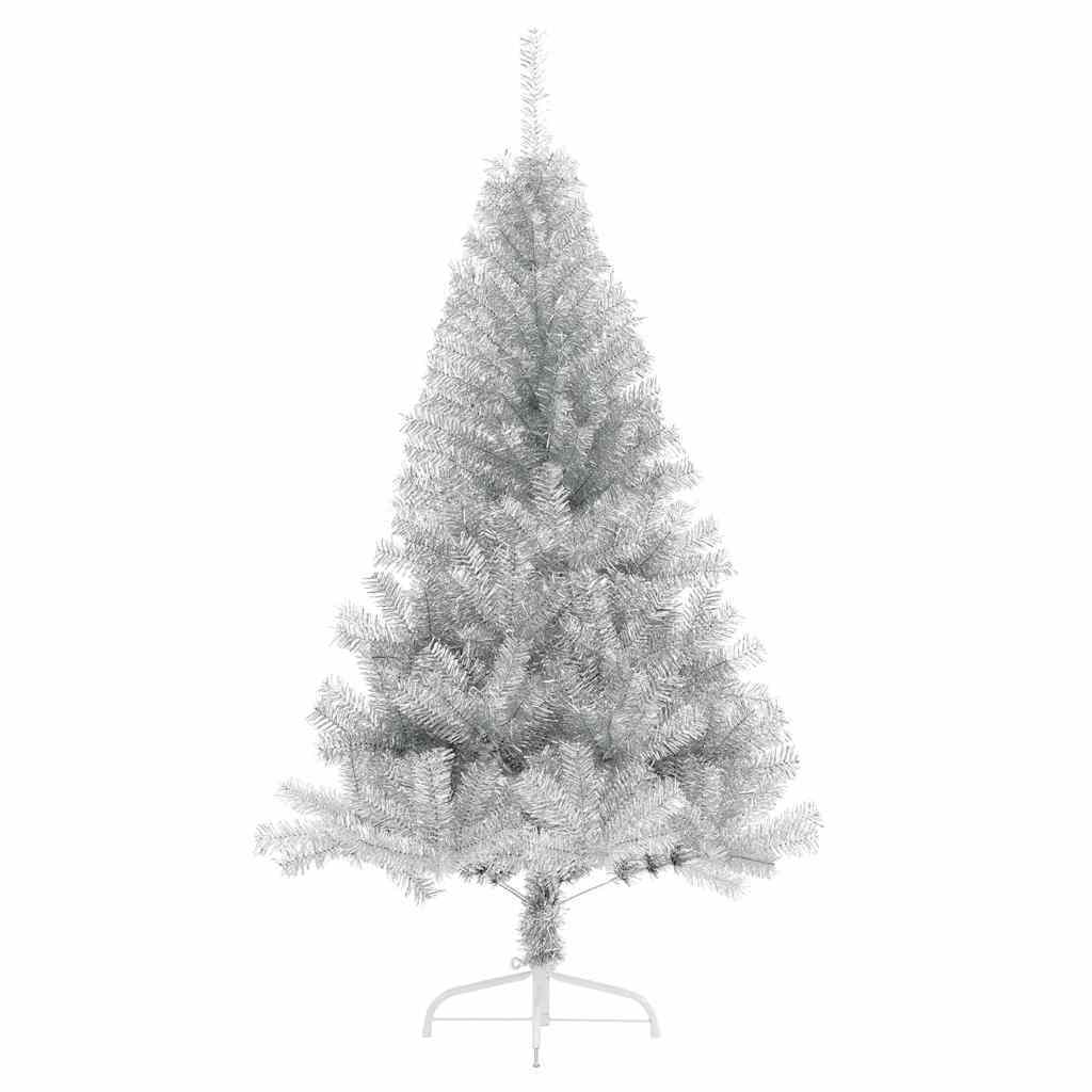 Artificial Pre-lit Christmas Tree Silver 59.1" PET