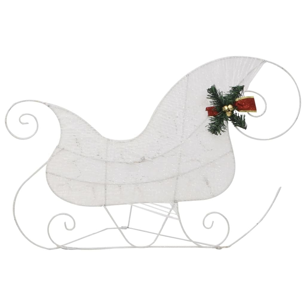 Reindeer And Sleigh Christmas Decoration Set of 2 White