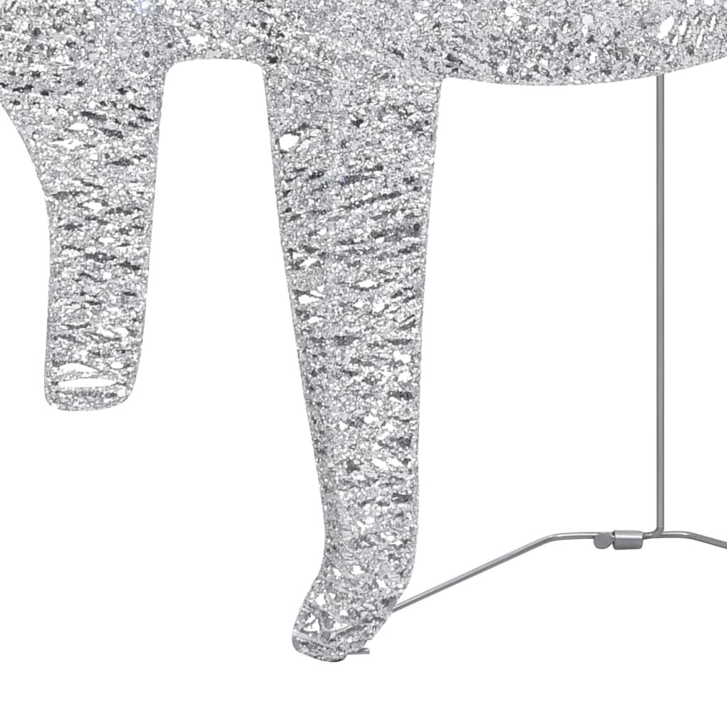 Christmas Reindeer Set of 2 Silver Mesh and Metal Medium