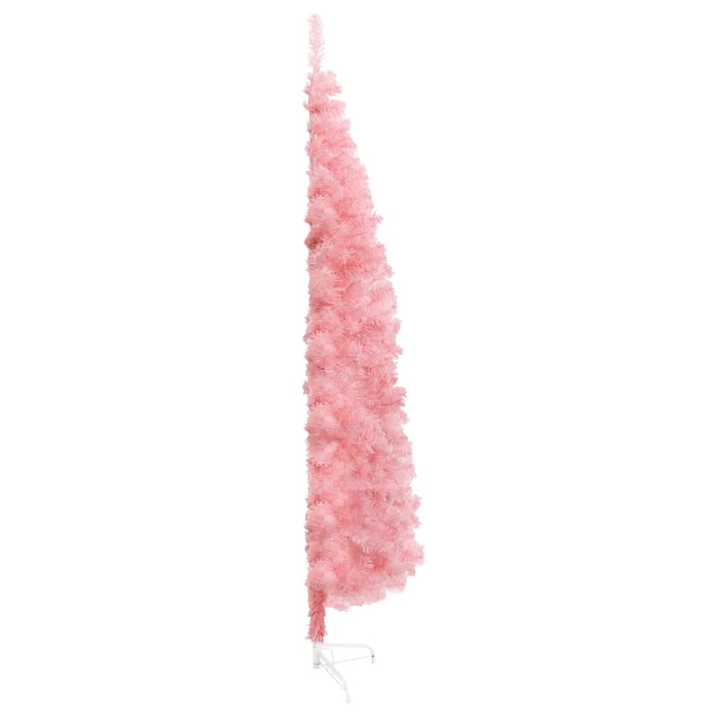 Slim Fake Half Christmas Tree Pink PVC Slim Decorative Inlays
