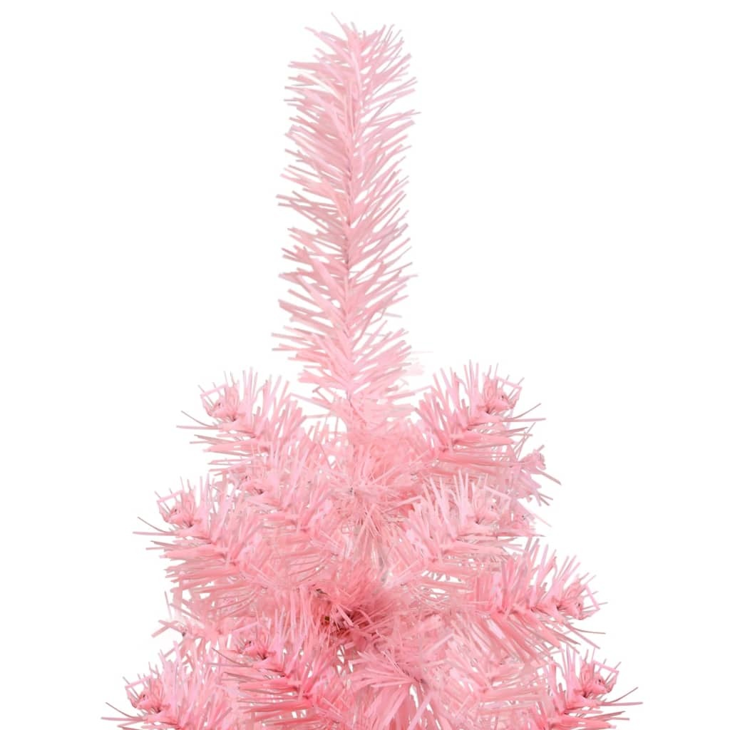 Slim Fake Half Christmas Tree Pink PVC Slim Decorative Inlays