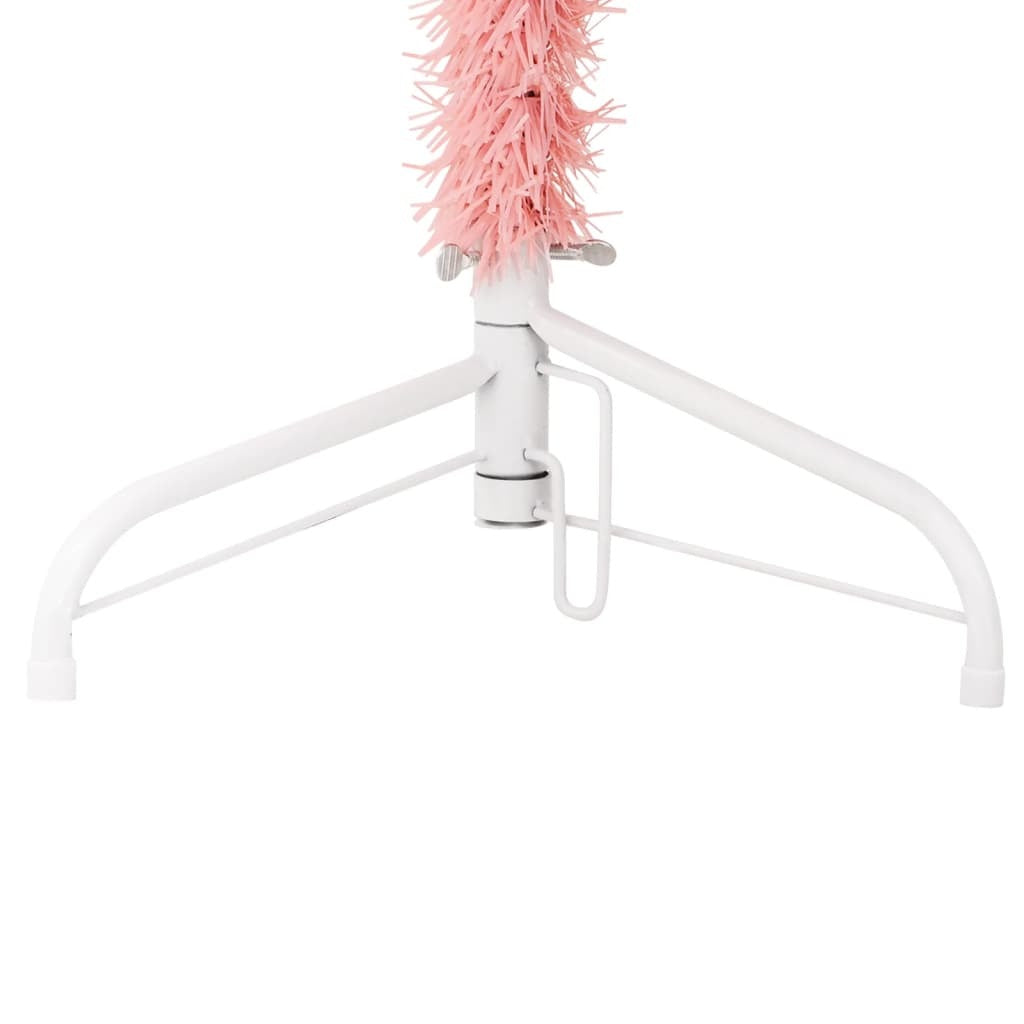 Slim Fake Half Christmas Tree Pink PVC Slim Decorative Inlays