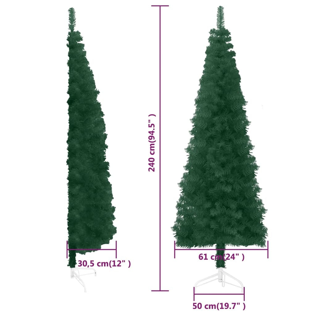 Artificial Half Christmas Tree Green PVC, Steel 94.5 in