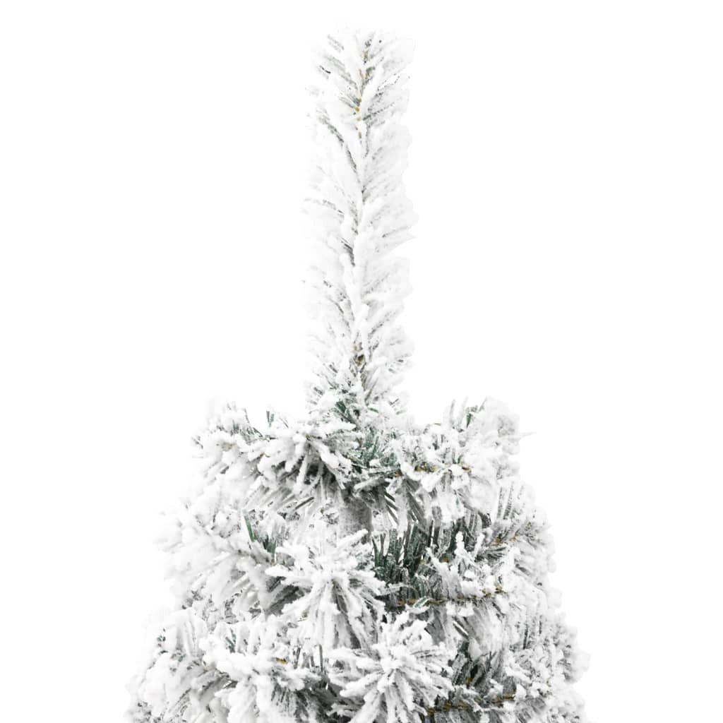 Slim Artificial Half Christmas Tree Green and white PVC, Steel