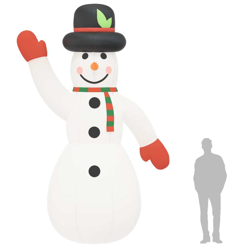 Inflatable Snowman White, Red, Black, Green