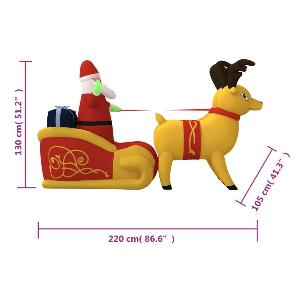 Santa Reindeer Sleigh Multicolor