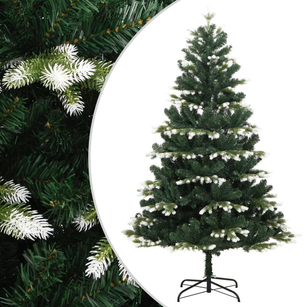 59 in Artificial Hinged Christmas Tree Green and white PVC, PE, metal