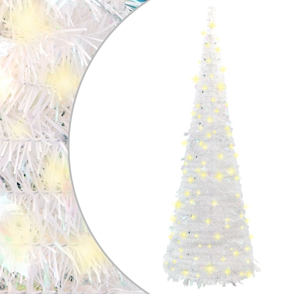 Artificial Christmas Tree White PVC Medium Collapsible