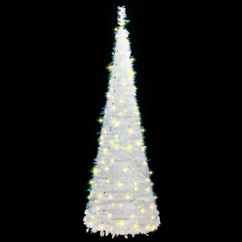 Artificial Christmas Tree White PVC Medium Collapsible