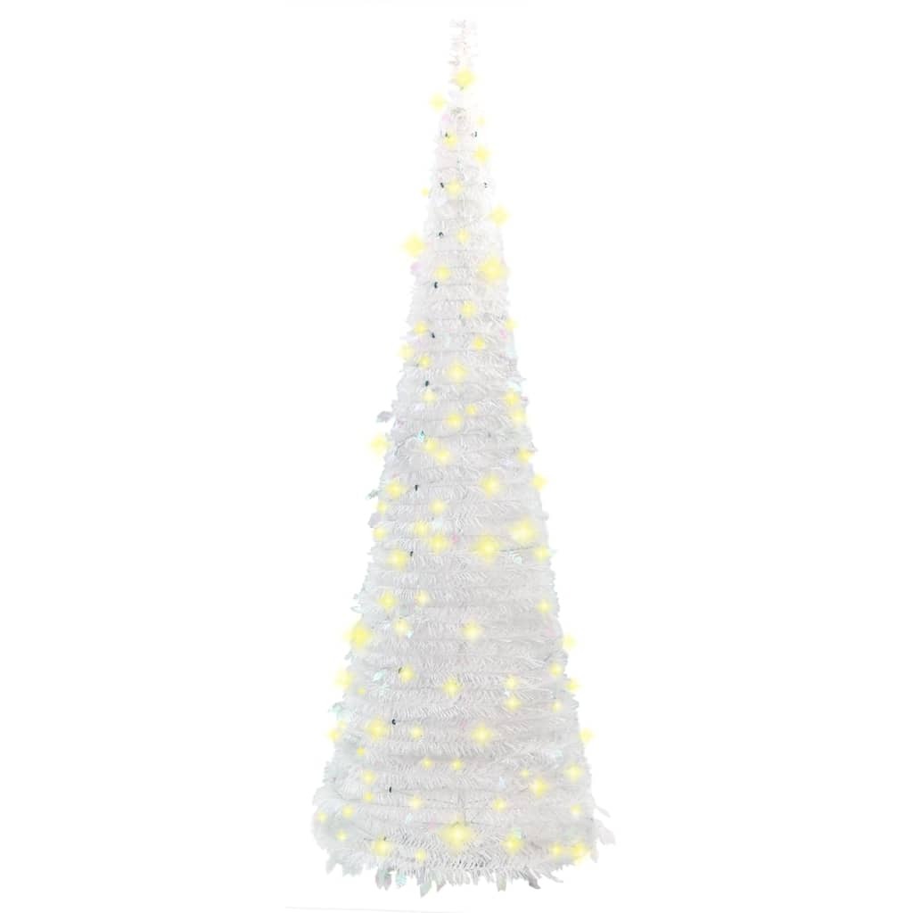 Artificial Christmas Tree White PVC Medium Collapsible