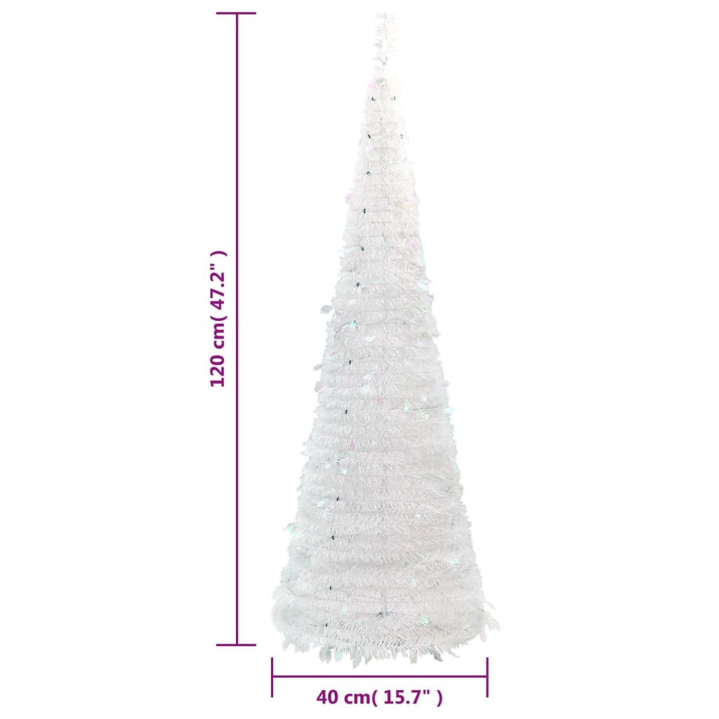 Artificial Christmas Tree White PVC Medium Collapsible