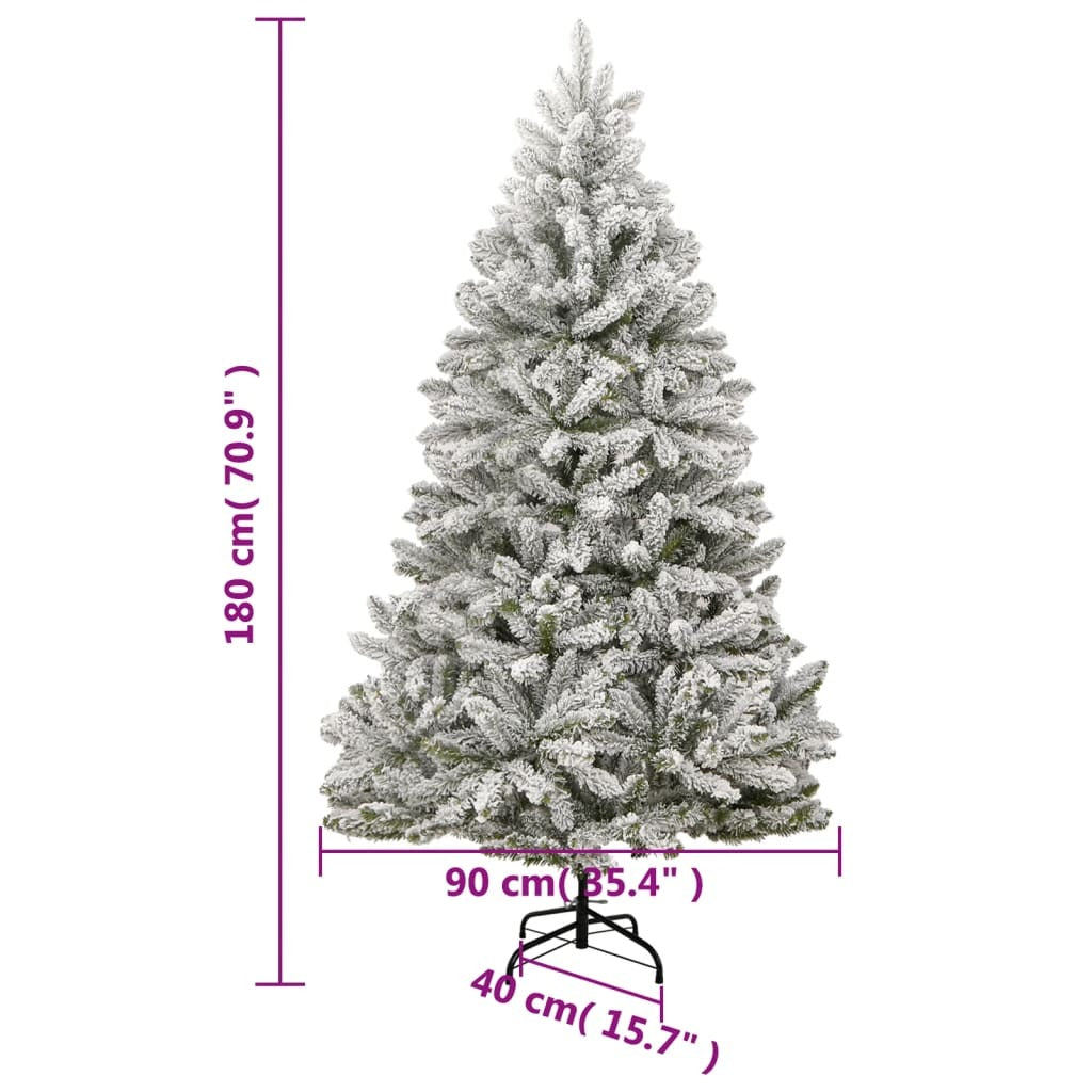 Artificial Hinged Christmas Tree Green and white PVC, metal Large