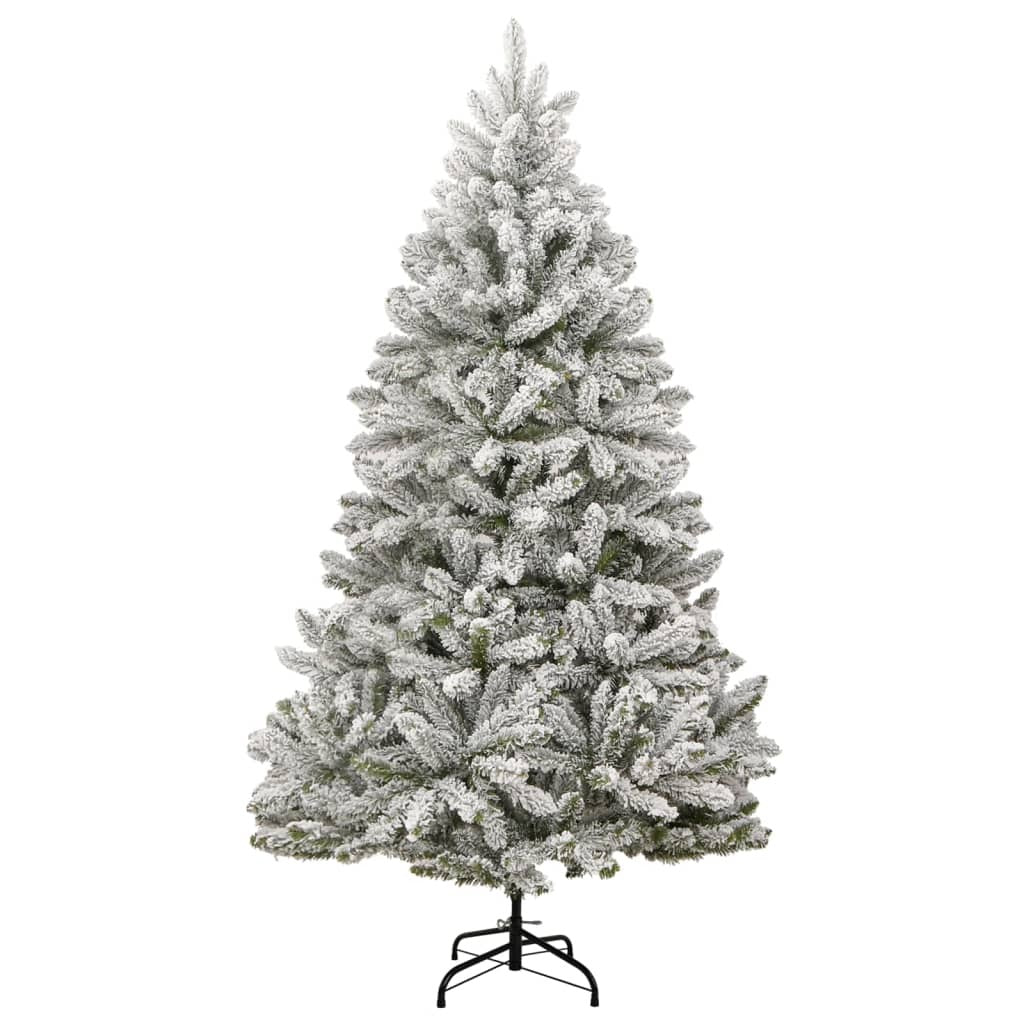 Artificial Hinged Christmas Tree Green and white PVC, metal