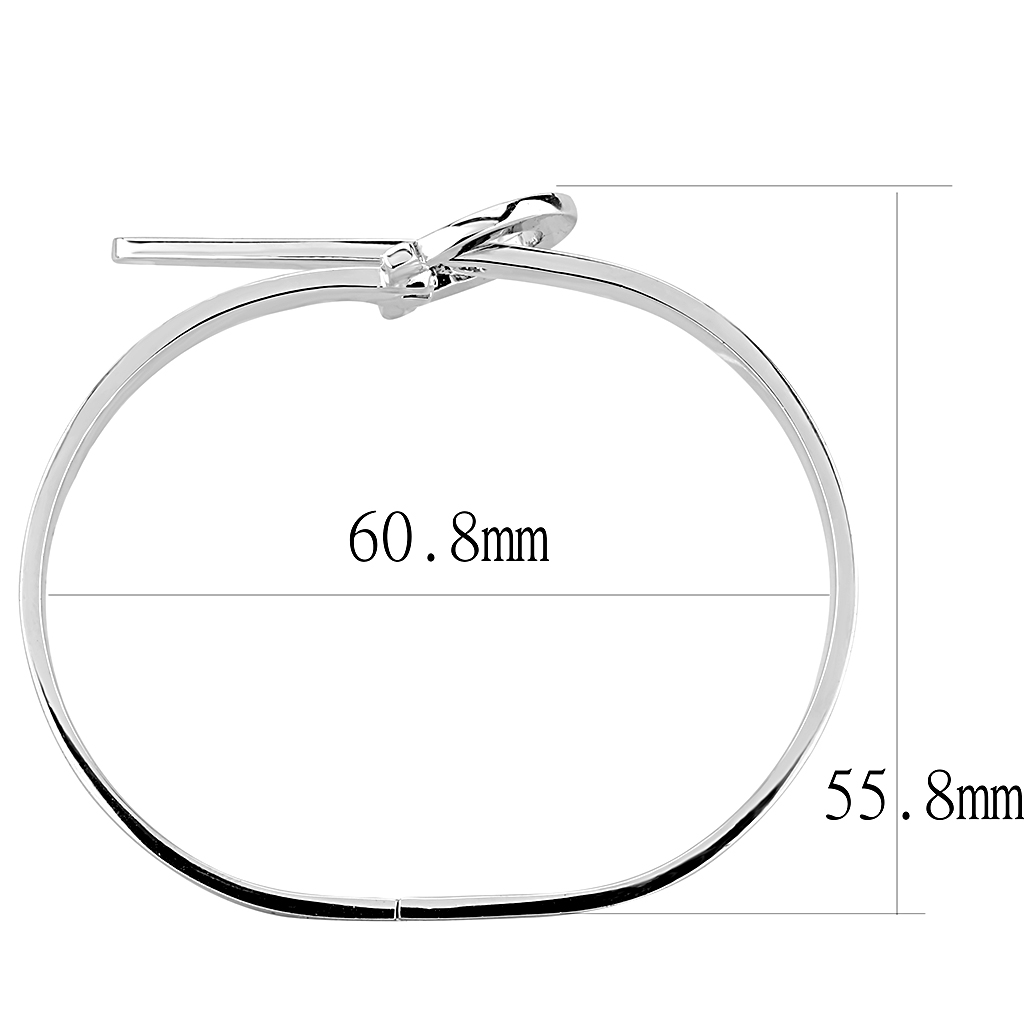 Rhodium Brass Bangle with No Stone