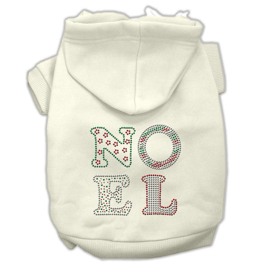Noel Rhinestone Hoodies Cream XXL