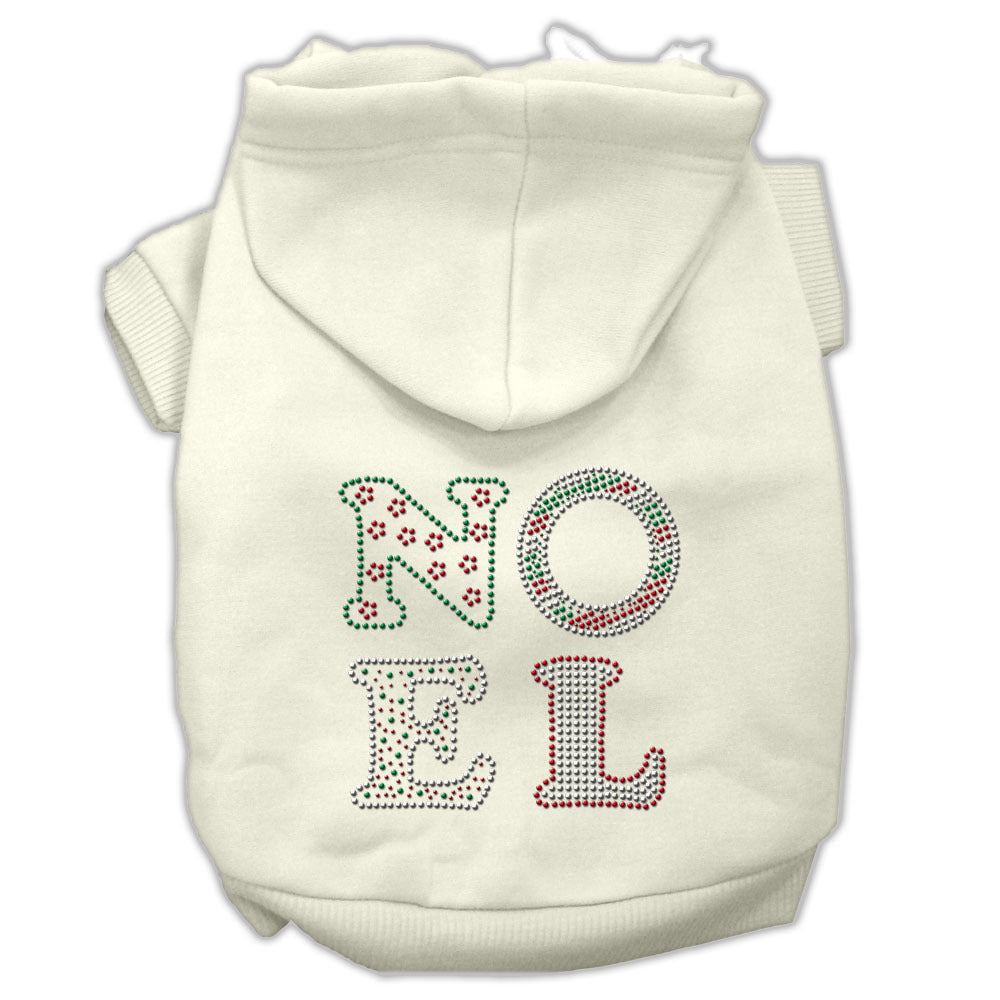 Noel Rhinestone Hoodies Cream XL