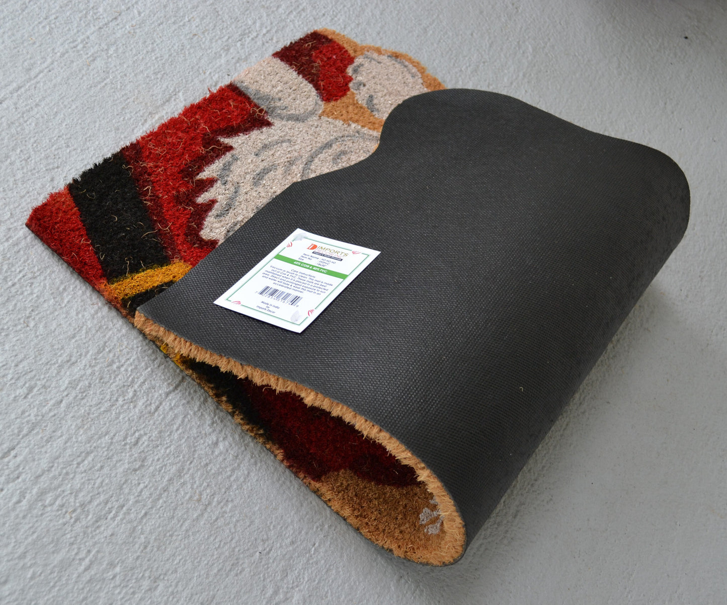 18" X 30" Beige and Red Coir Snowflake Outdoor Christmas Door Mat