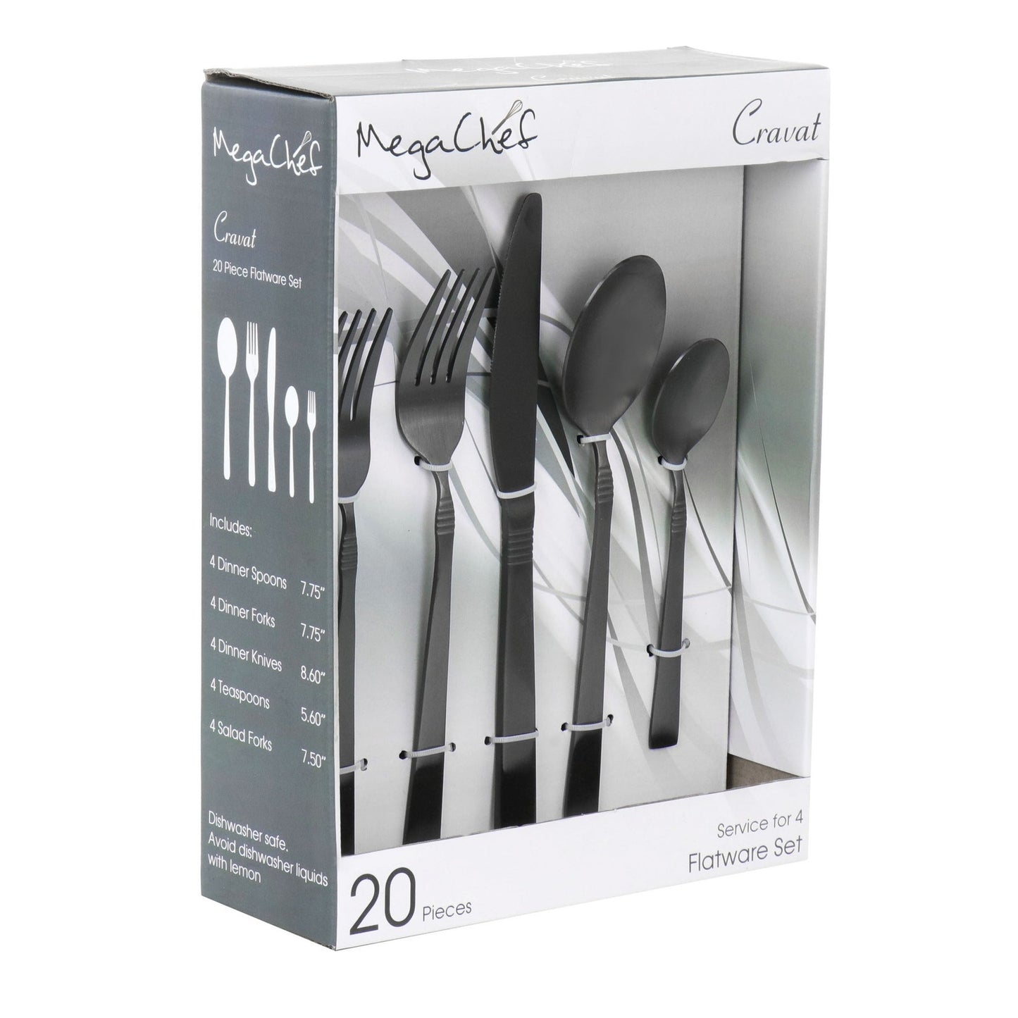 MegaChef Cravat 20 Piece Flatware Utensil Set