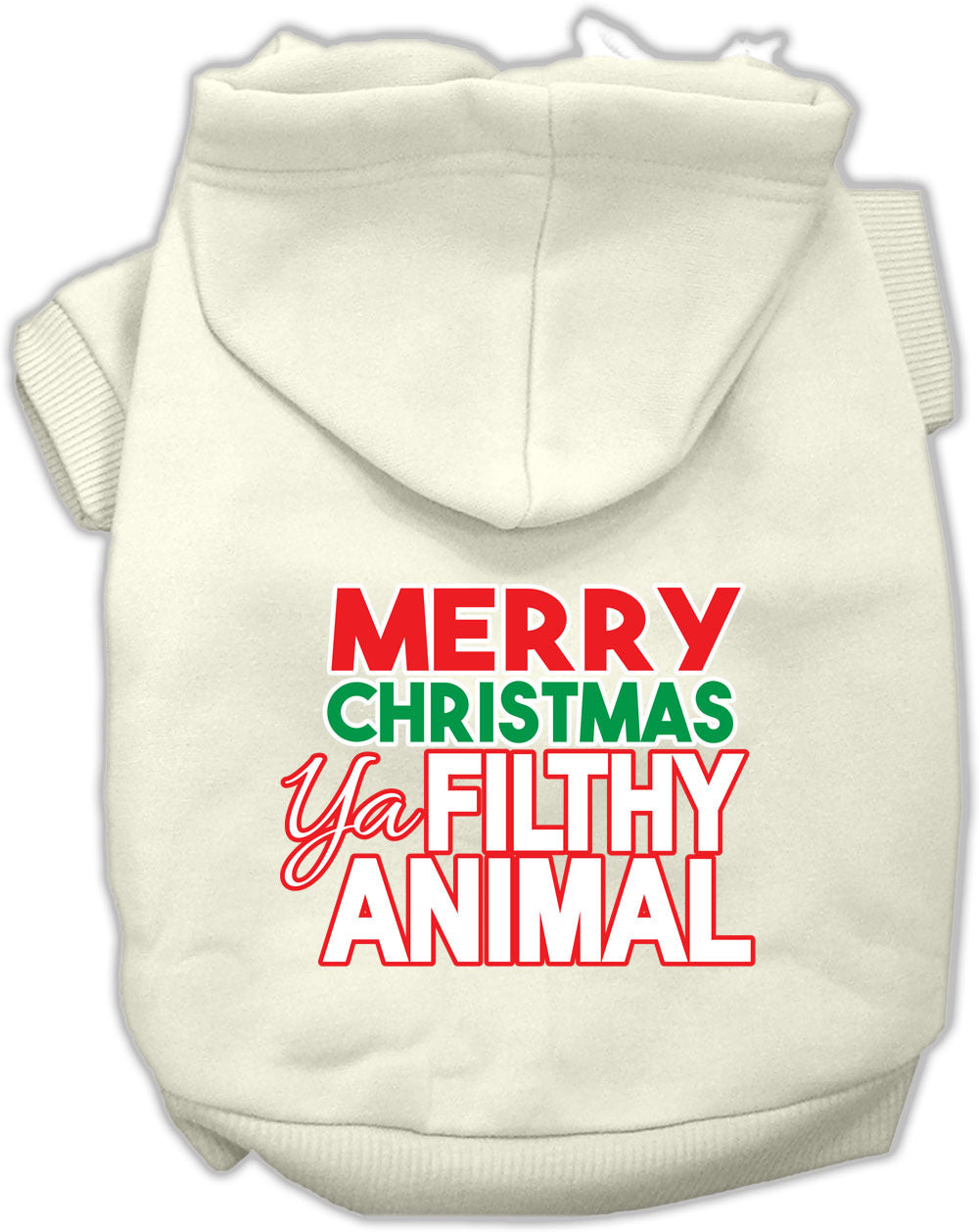 Ya Filthy Animal Screen Print Pet Hoodie Cream Lg