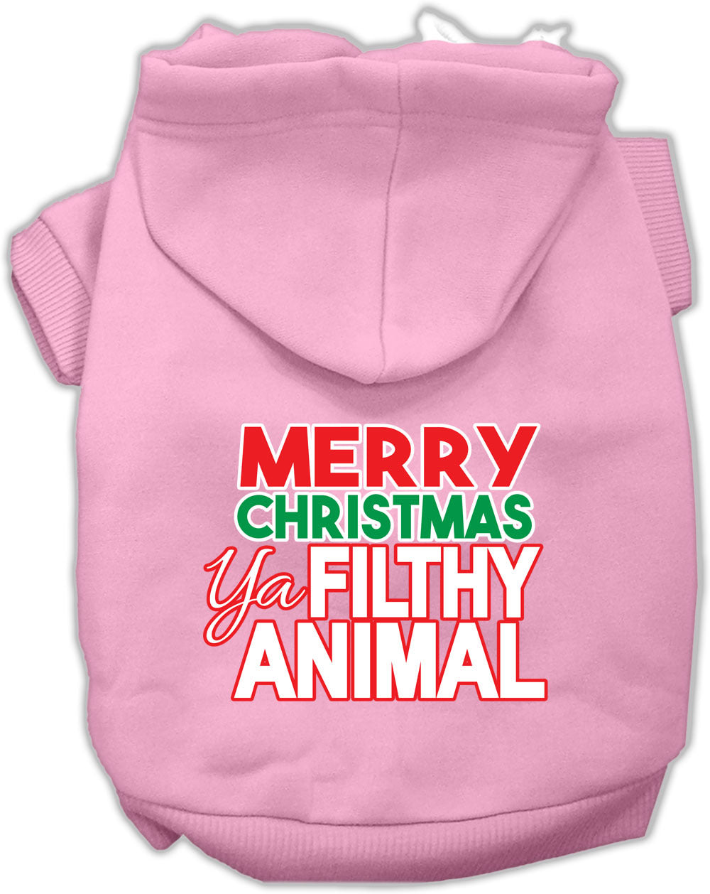 Ya Filthy Animal Screen Print Pet Hoodie Light Pink Med