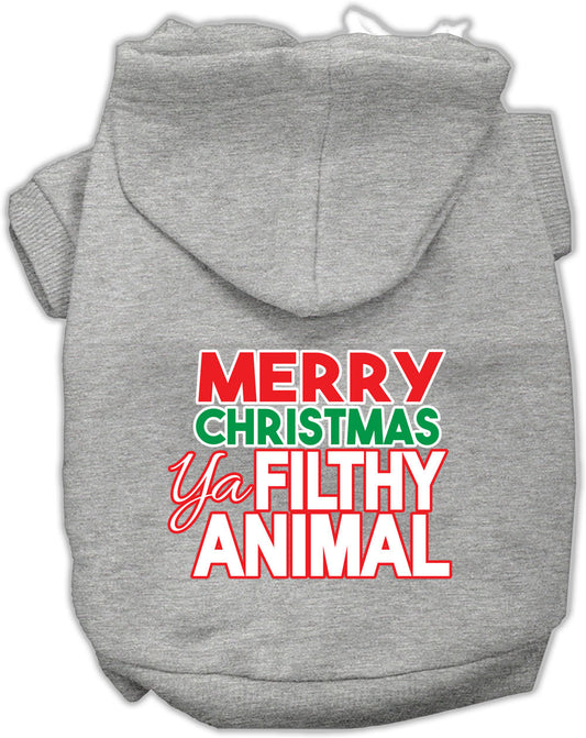 Ya Filthy Animal Screen Print Pet Hoodie Grey XXL