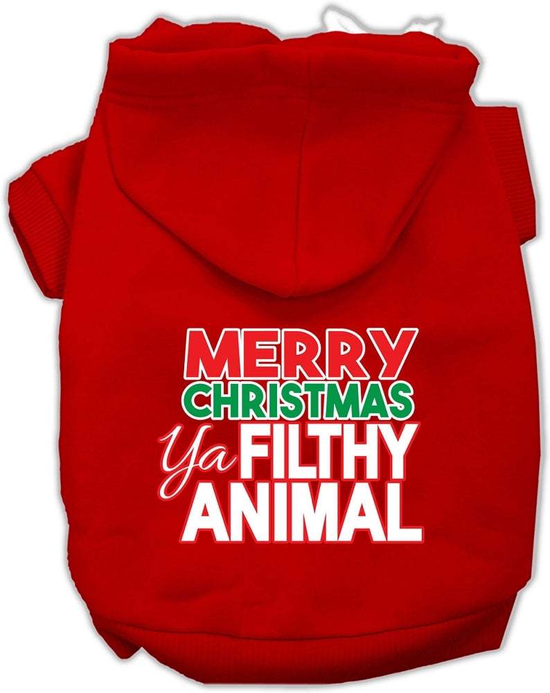 Ya Filthy Animal Screen Print Pet Hoodie Red XXL