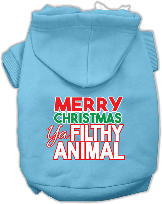 Ya Filthy Animal Screen Print Pet Hoodie Baby Blue XXXL
