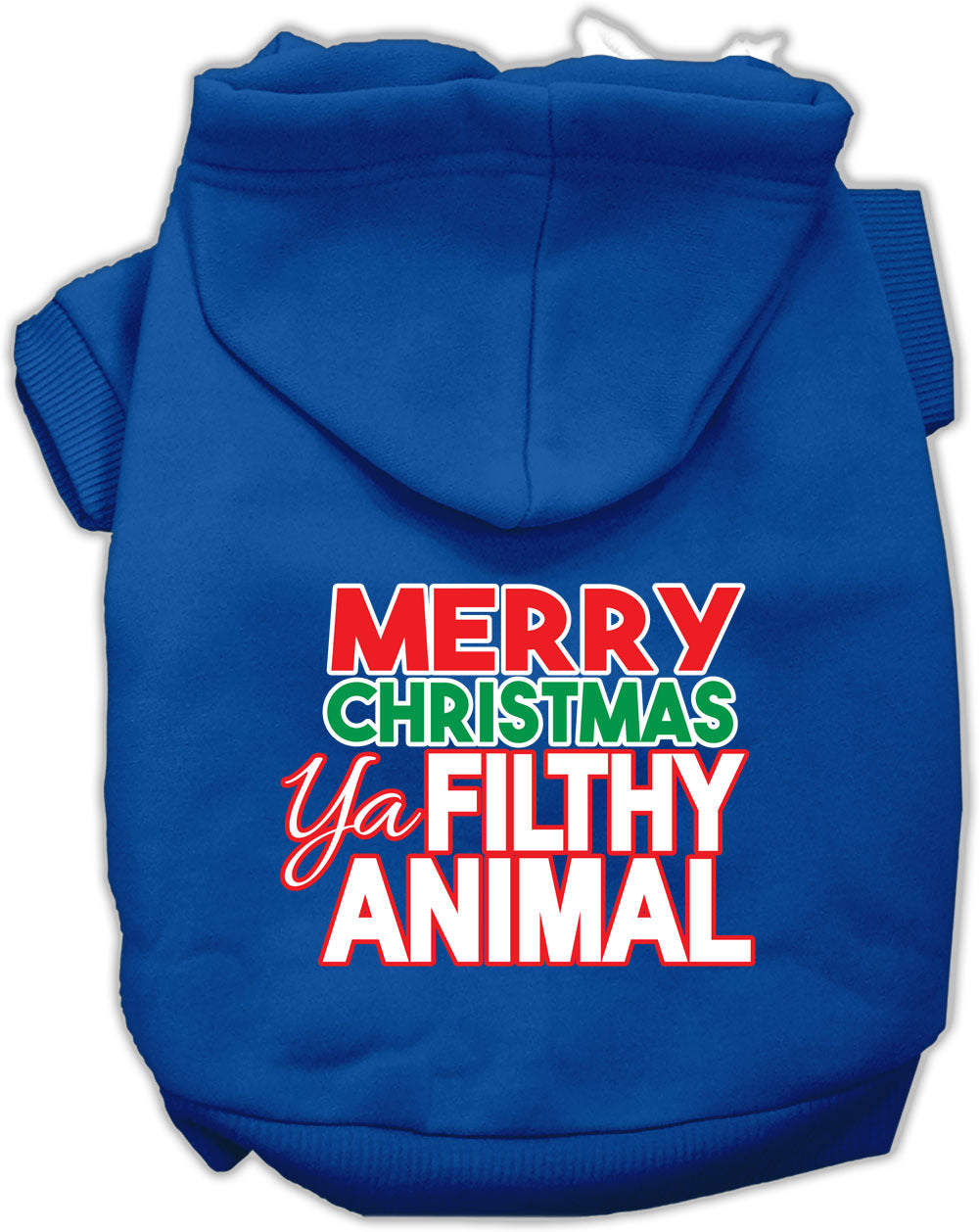 Ya Filthy Animal Screen Print Pet Hoodie Blue XXXL