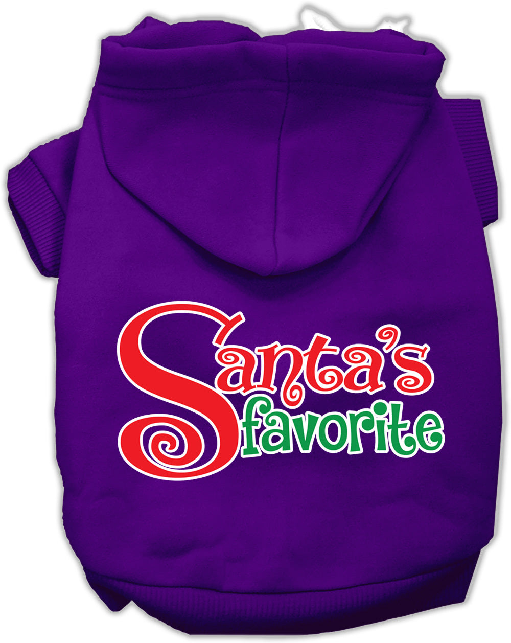Santa's Favorite Screen Print Pet Hoodie Purple Sm