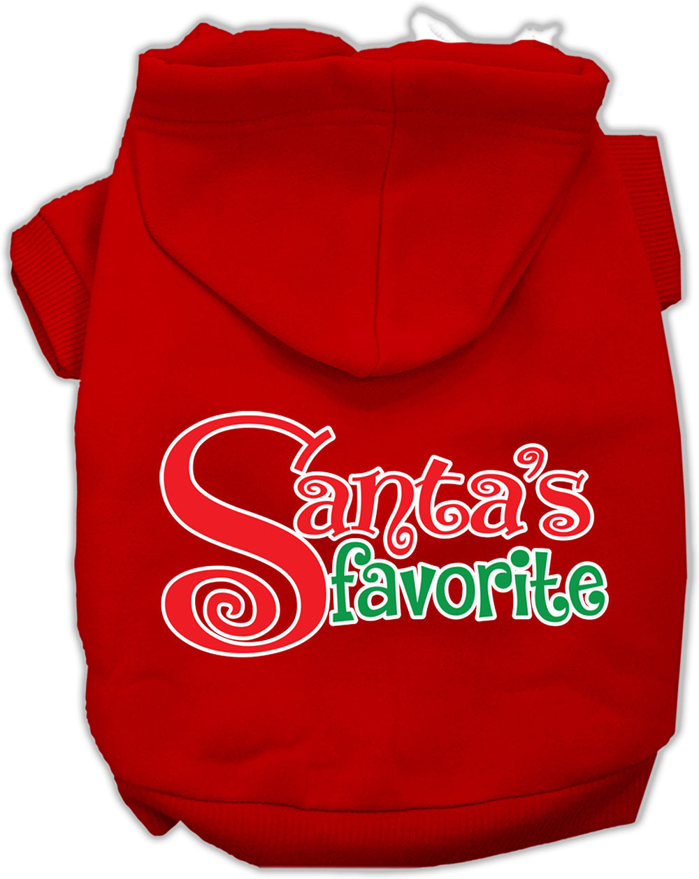 Santa's Favorite Screen Print Pet Hoodie Red XXXL