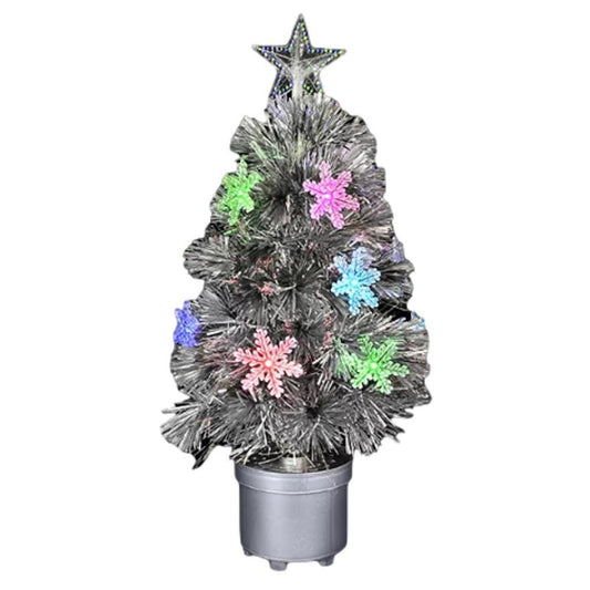 Silver Mini Christmas Tree with Color Changing Lights Light Up Christmas Decoration
