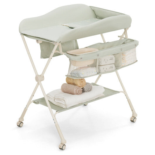 Baby Diaper Changing Table with Water Basin Wheel