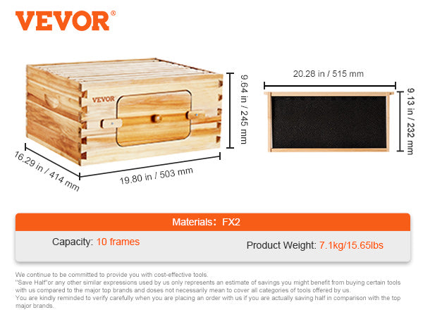 VEVOR Beehive Deep Box Starter Kit