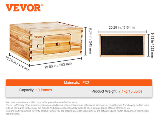VEVOR Beehive Deep Box Starter Kit