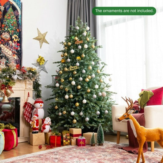 7 Feet Artificial Christmas Tree with 1260 Mixed PE and PVC Tips - Color: Green - Size: 7 ft